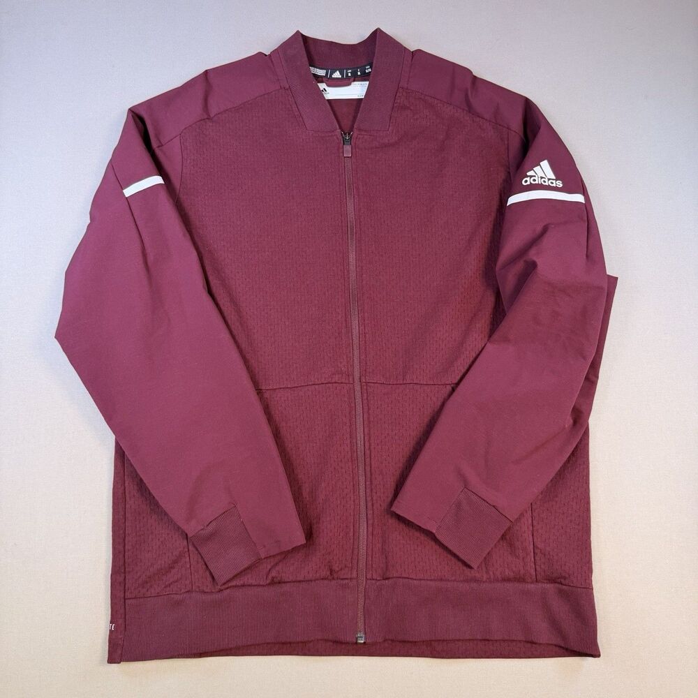 NWOT Adidas Squad Bomber Jacket Men’s XL Maroon Climalite Team Sport